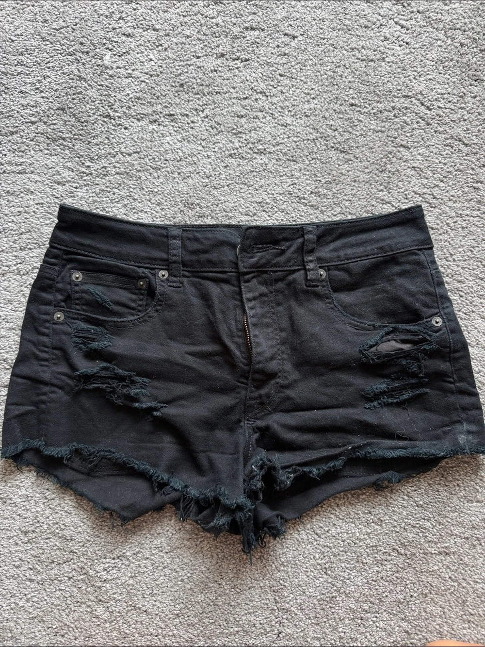 American Eagle Black Distressed Women’s Denim Shorts